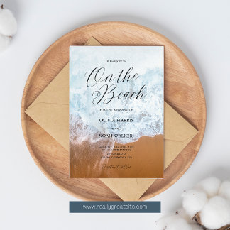 Invitation On The Beach Summer Blue Ocean wedding