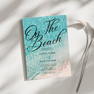 Invitation On The Beach Summer blue tropical  wedding