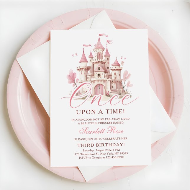 Invitation Once Upon a Time Princess Castle Girl Birthday (Créateur téléchargé)