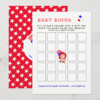 Oncle patriotique Sam Baby shower américain Bingo