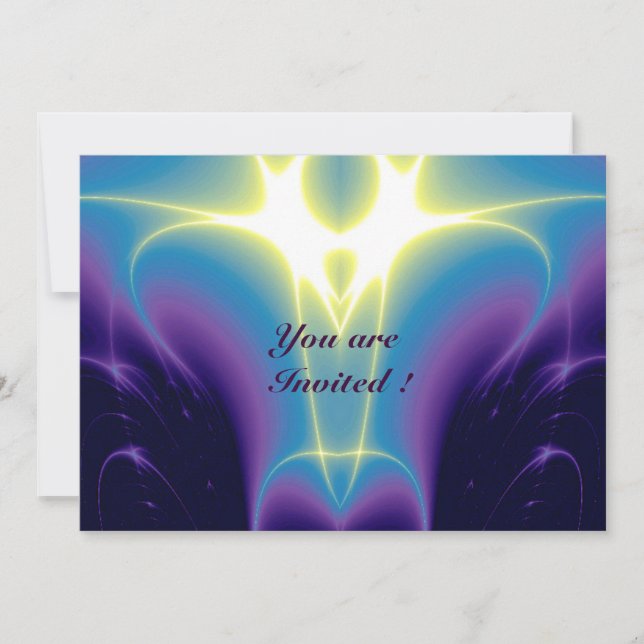 Invitation ONDES LUMINEUSES ,Bleu,Violet,Blanc (Devant)