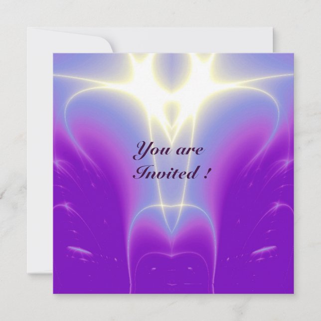 Invitation ONDES LUMINEUSES ,Rose,Violet,Blanc (Devant)