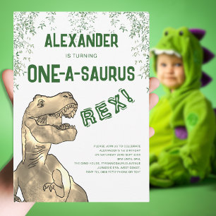 Invitation One-A-Saurus Dinosaur 1er anniversaire