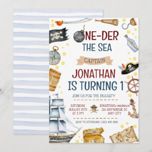 Invitation One der The Sea Pirate Ship 1er Anniversaire