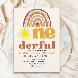 Invitation One - Derful Cute First Birthday with Boho Style