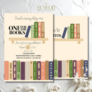 Invitation One for the Books Book Lover’s Thirtieth Birthday