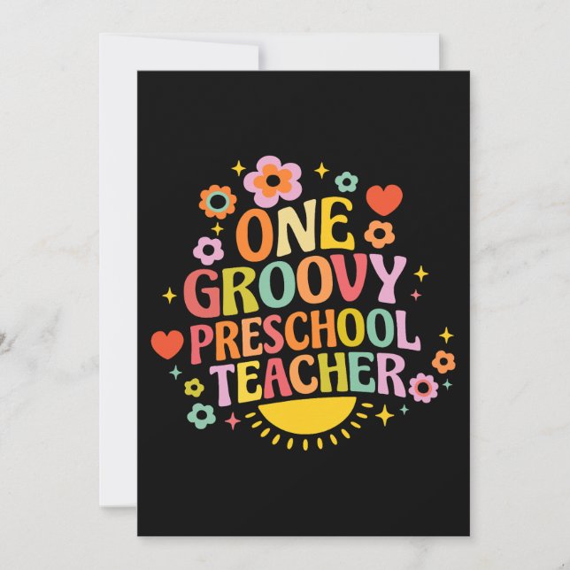 Invitation One groovy preschool teacher (Devant)