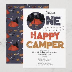 Invitation One Happy Camper pour le 1er anniversai