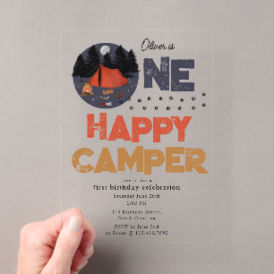 Invitation One Happy Camper pour le 1er anniversai