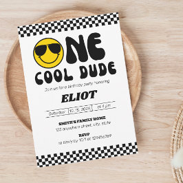 Invitation One Happy Dude One Cool Dude Boy's 1st Birthday