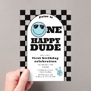 Invitation One Happy Dude pour 1er Premier Anniver