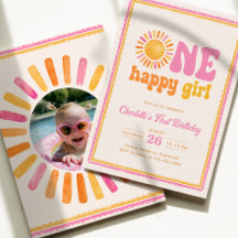 One Happy Girl Sunshine 1er Anniversaire