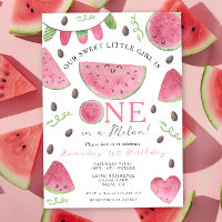 One in a Melon Cute Watermelon Girl 1er anniversai