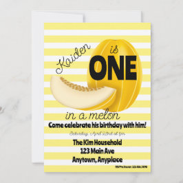 Invitation One in a Melon First 1st Birthday Party