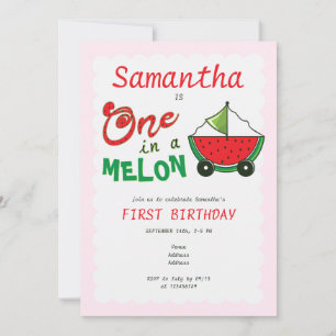 Invitation One in the Melon Watermelon Cute Toy 1er anniversa