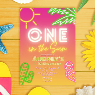 Invitation One in the Sun - Fille 1er anniversaire