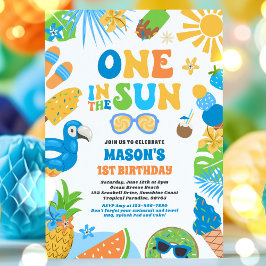 Invitation One In The Sun Tropical Beach 1st Birthday Party