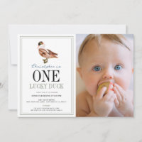 One Lucky Duck Classic Boy 1er Birthday Photo