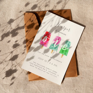 Invitation ONE Popsicle Première fête d'anniversaire