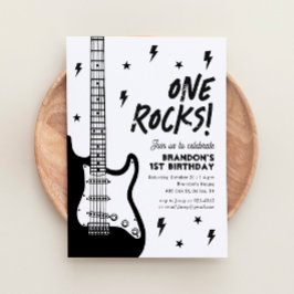 Invitation One Rocks Guitar Rock et Roll 1er Anniversaire