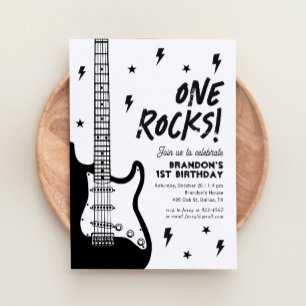 Invitation One Rocks Guitar Rock et Roll 1er Anniversaire