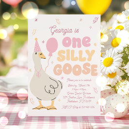 Invitation One Silly Goose 1er Anniversaire fête Printemps An