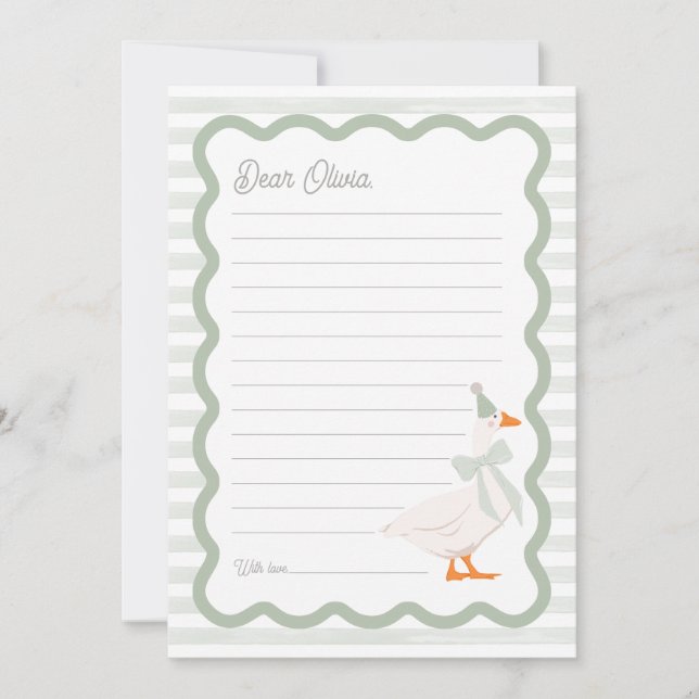 Invitation One Silly Goose 1st Birthday Time Capsule Cards (Devant)
