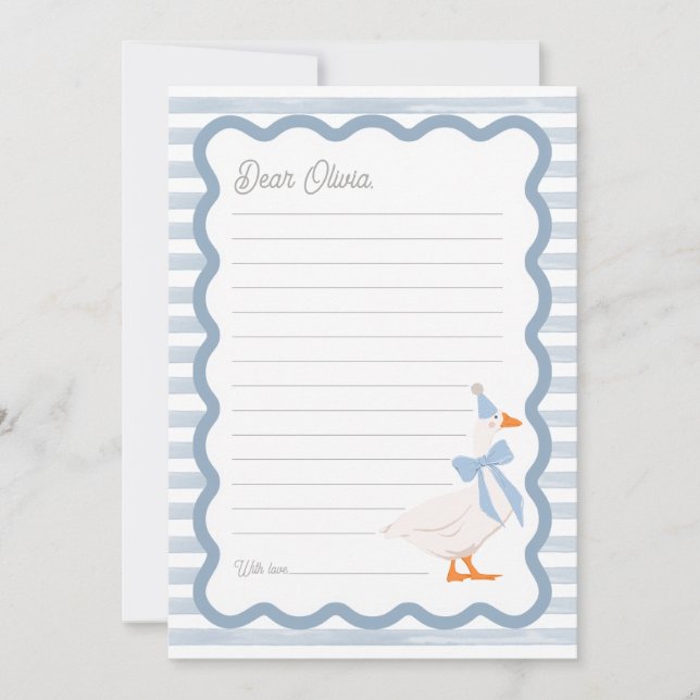 Invitation One Silly Goose 1st Birthday Time Capsule Cards (Devant)