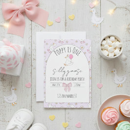 Invitation one silly goose first birthday invite