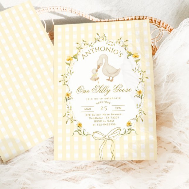 Invitation One Silly Goose Gender neutral  1st Birthday (Créateur téléchargé)