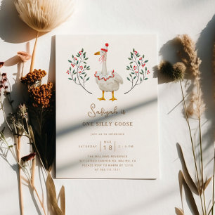 Invitation ONE Silly Goose Première fête d'anniversaire