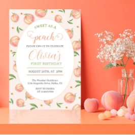 Invitation One Sweet Peach Girl 1er anniversaire