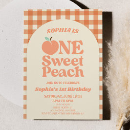 Invitation One Sweet Peach Orange Première fête d'anniversair