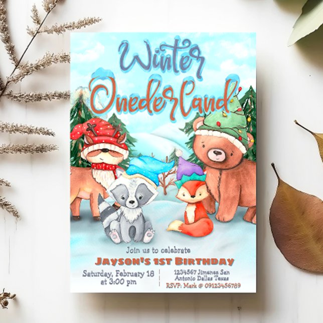 Invitation Onederland d'hiver - 1er anniversaire (Créateur téléchargé)