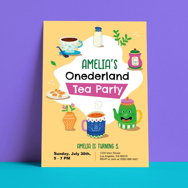 Invitation Onederland Tea Party - Première fête d'anniversair (Créateur téléchargé)