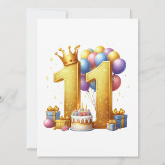 Invitation Onzième anniversaire doré