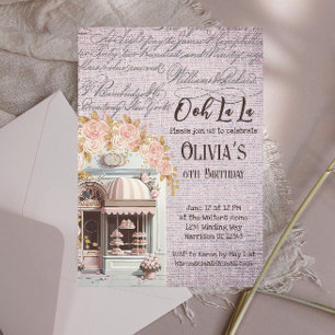 Invitation Ooh La La French Floral Paris Café Party