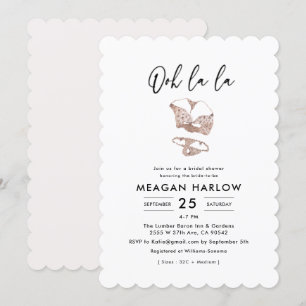 Invitation Ooh La Lingerie Fête des mariées Hen Party