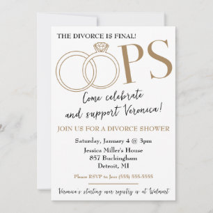 Invitation OOPS ! Fête de Divorce