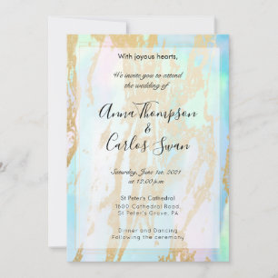 Invitation Opal Gemstone élégant moderne avec détails or