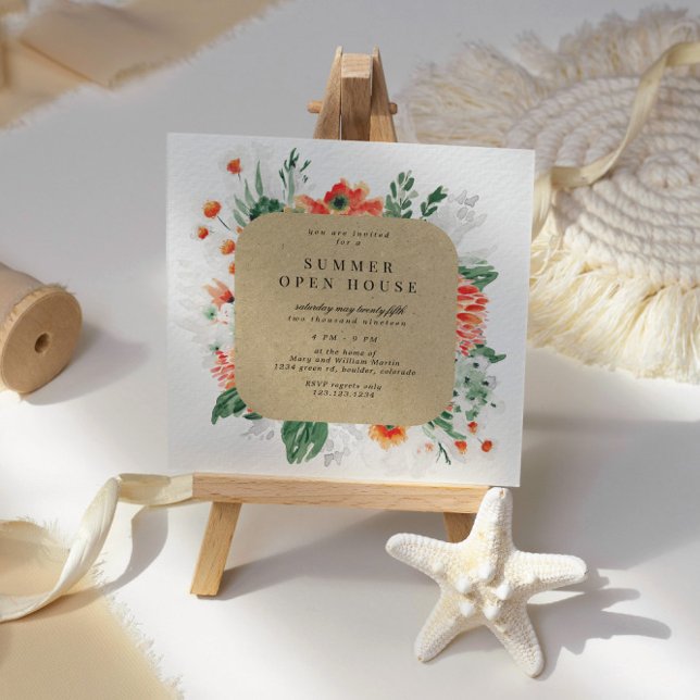 Invitation Open Fleur sauvage Carré d'été (Créateur téléchargé)