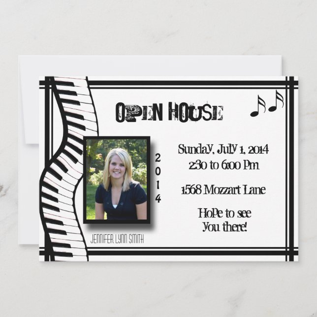 Invitation Open House de clavier (Devant)