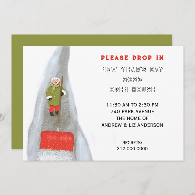 Invitation Open House du Nouvel An (Devant / Derrière)