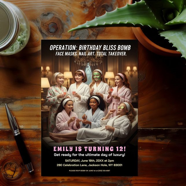 Invitation Operation Birthday Bliss Spa Party  (Créateur téléchargé)