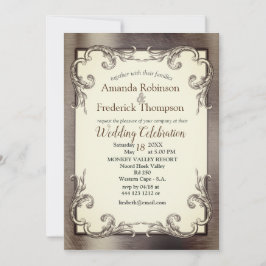 Invitation Or, argent et laiton Vintage