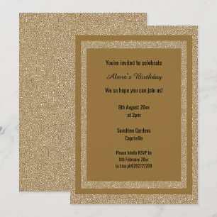 Invitation Or Blanc bronze Moderne Anniversaire Personnalisé 