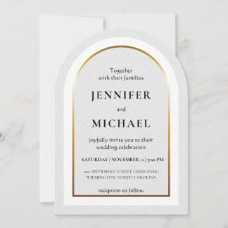 Invitation Or blanc et mariage noir