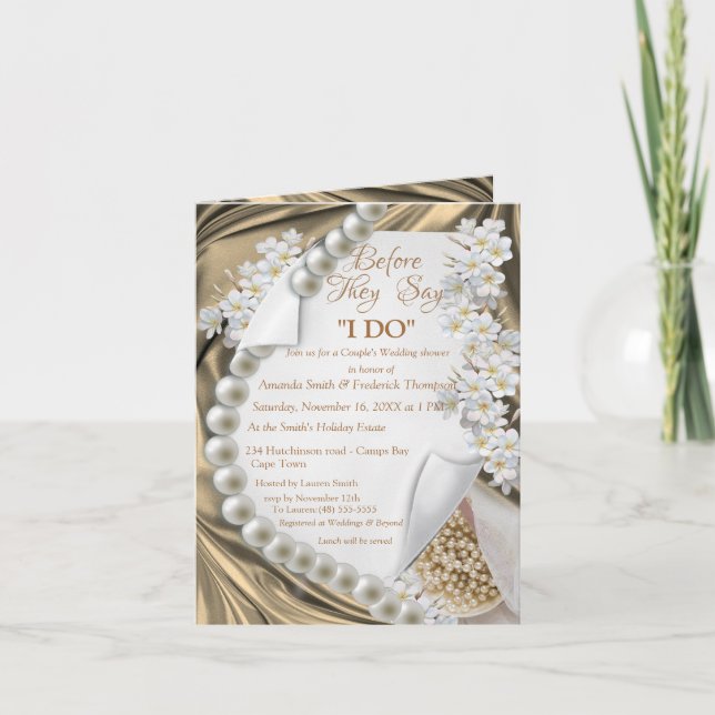 Invitation Or, Blue, Ivory, Green Silk and Pearls (Devant)