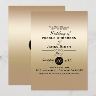 Invitation Or brillant métallisé élégant classe mariage