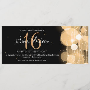 Invitation Or de lueur et d'étincelle de partie de sweet